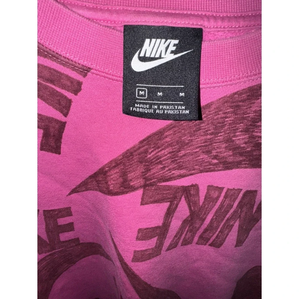 Nike‎ Womens Sportswear Scribble Swoosh Logo Cropped Sweatshirt Pink Medium